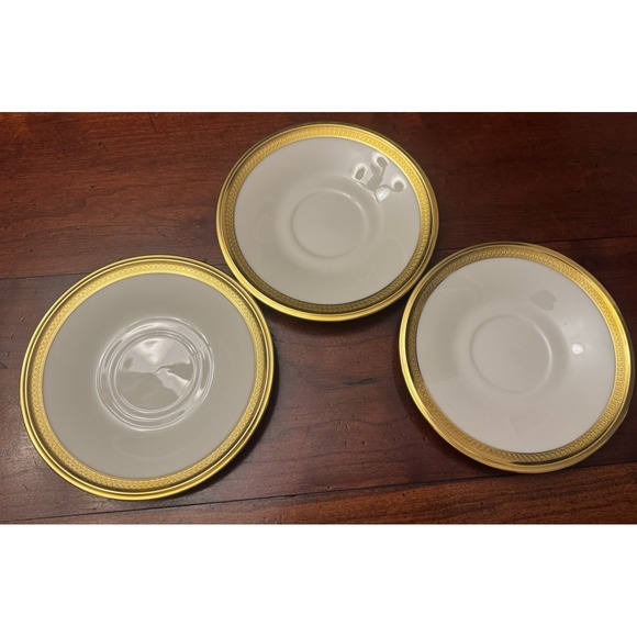 Lenox Other - Set of 3 Lenox Aristocrat Saucers, 6" Gold Rim
